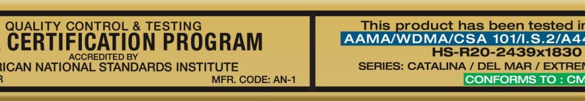 Anlin AAMA Gold Label