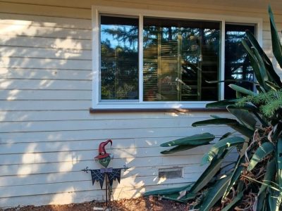 Sliding Vinyl Window Front Yard Exterior